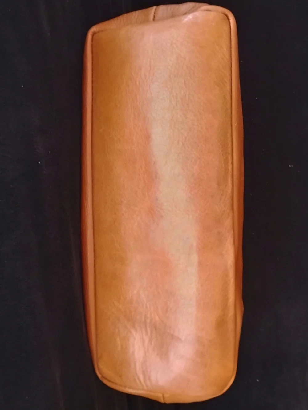 Wanderers Butterscotch Leather Zipper Pouch Toiletry Bag